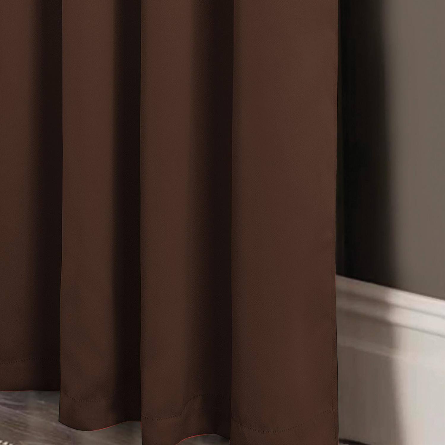 Left. RT Designers Collection - RT Designers Collection Anchorage Blackout Grommet Curtain Panel 54" x 84" Chocolate - Chocolate.