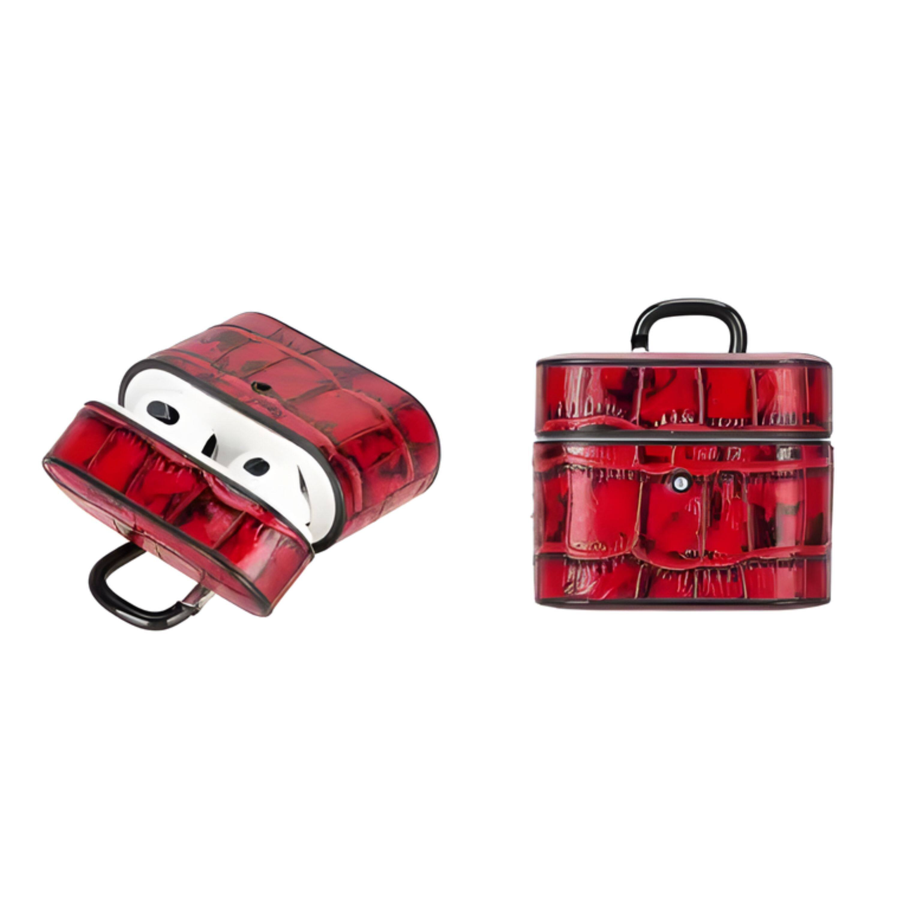 Back. Kitcheniva - Leather Case For Apple AirPods 3 Red - Red.