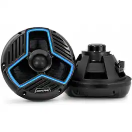Alpine - MRN-S88-LB Marine 8.8" Coaxial Speaker Set - Black - Black/Gray