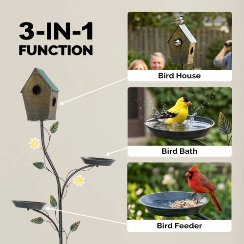 3-IN-1 FUNCTION

Bird House

Bird Bath

Bird Feeder