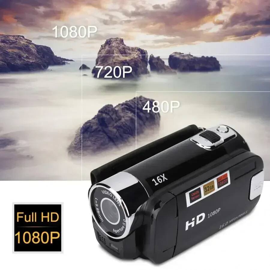 1080P  
720P  
480P  
Full HD 1080P  
VIDEO L=9 LENS 88mm 5.0  
16X  
32GB  
HD 1080P  
160