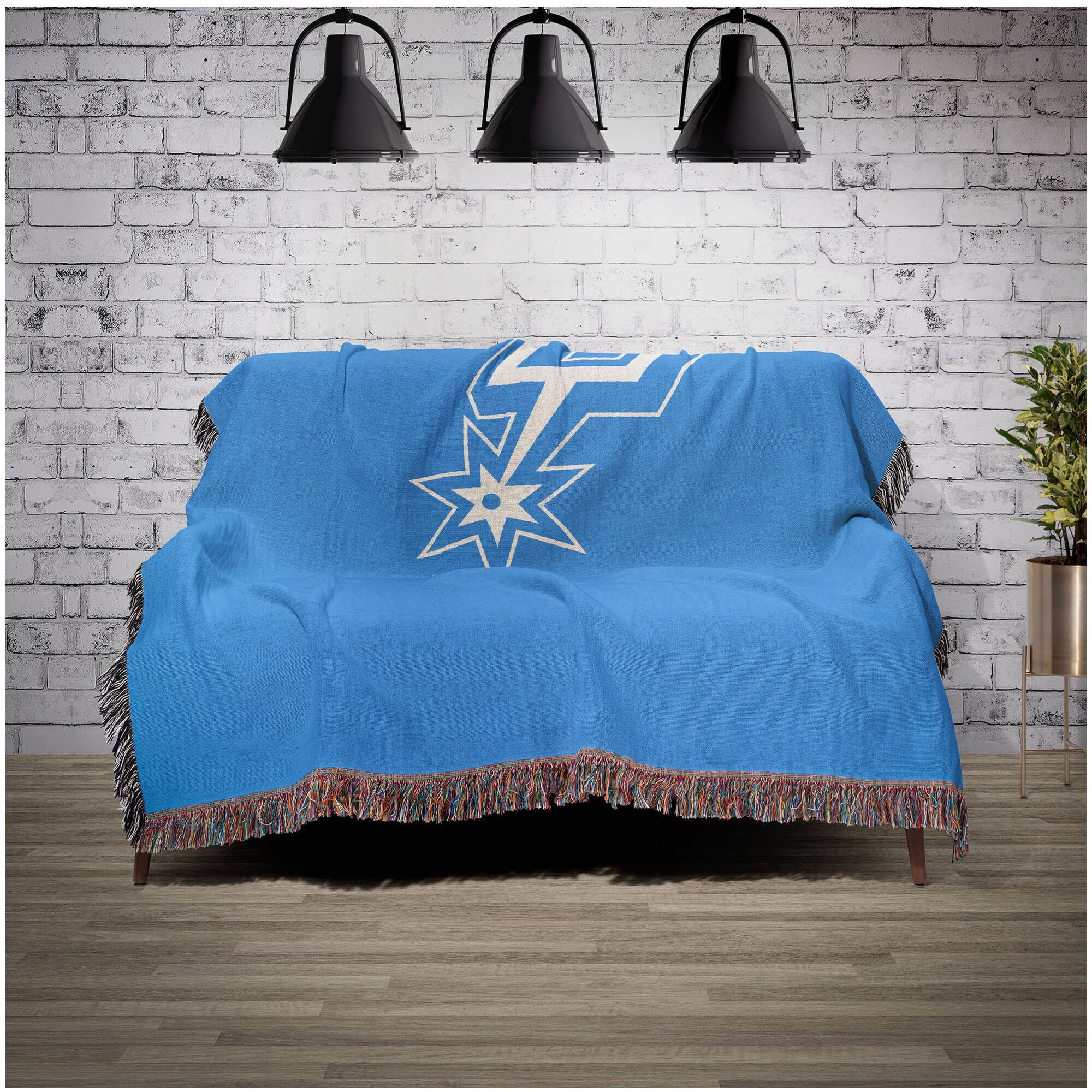 Alt View 1. Chad & Jake - San Antonio Spurs Woven Blanket - Blue.