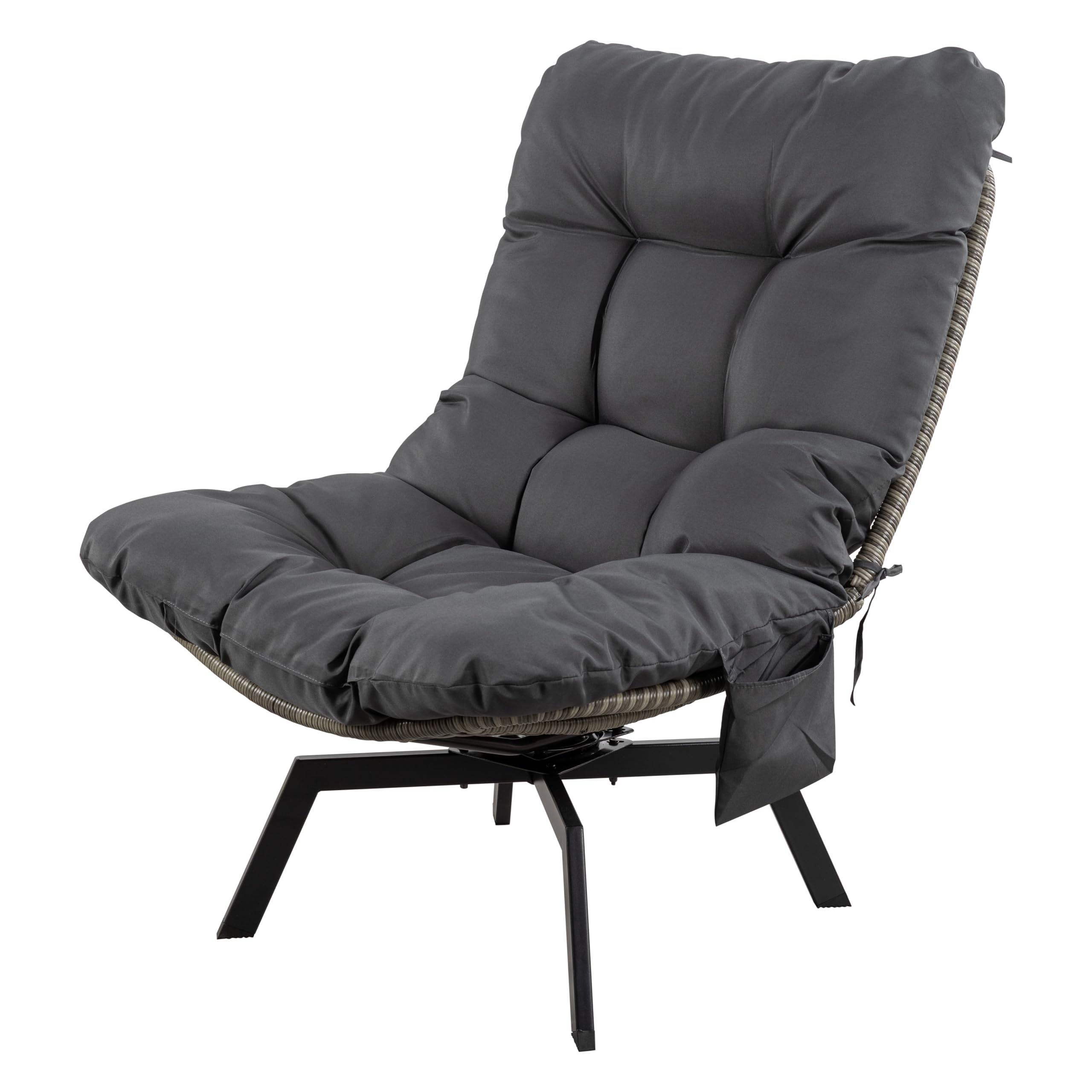 Grey Rattan/Grey Cushion