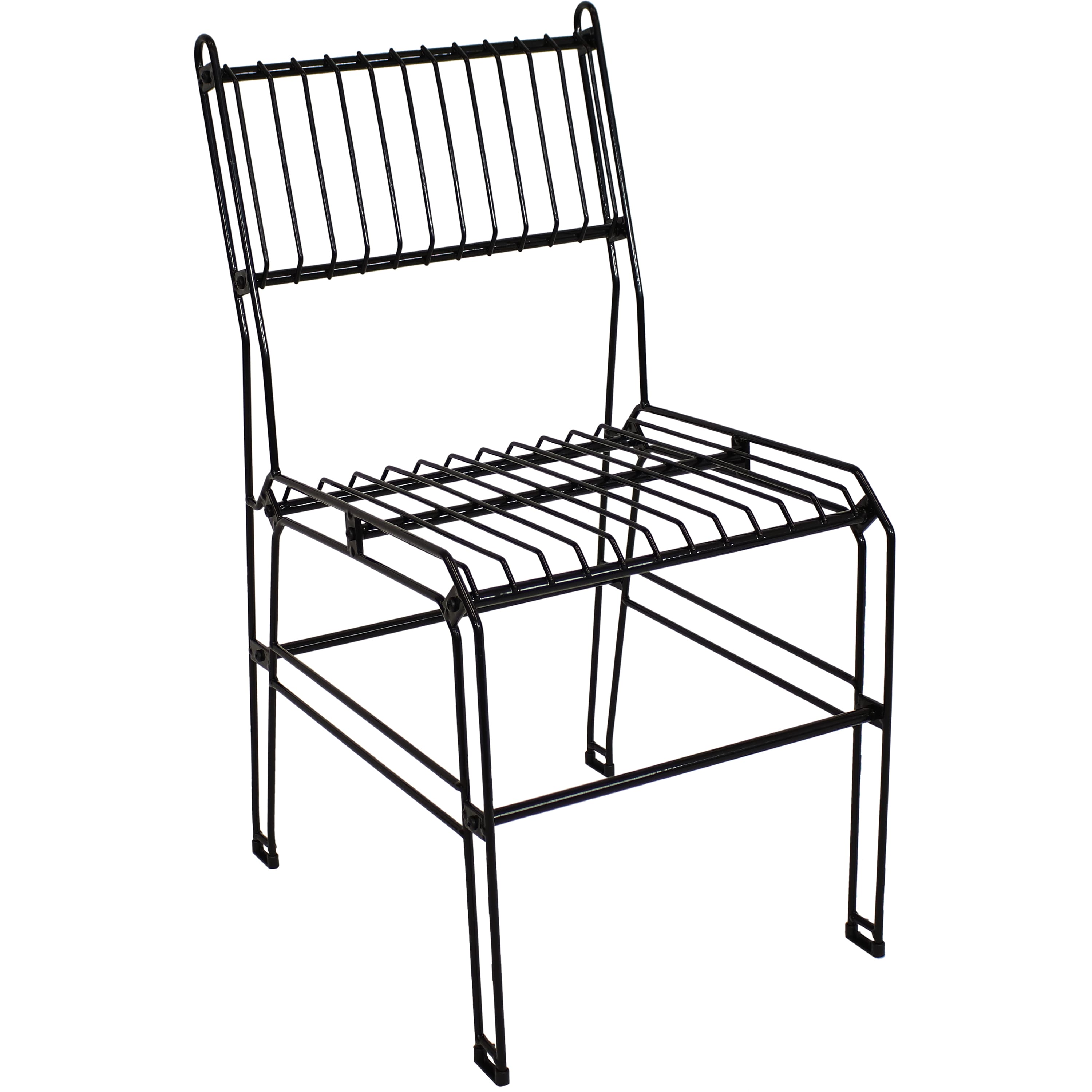 Sunnydaze - Indoor and Outdoor Steel Wire Dining Chair - Black