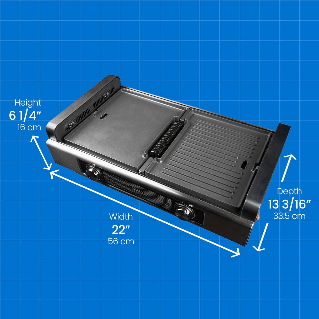 Height: 6 1/4" 16 cm
Width: 22" 56 cm
Depth: 13 3/16" 33.5 cm