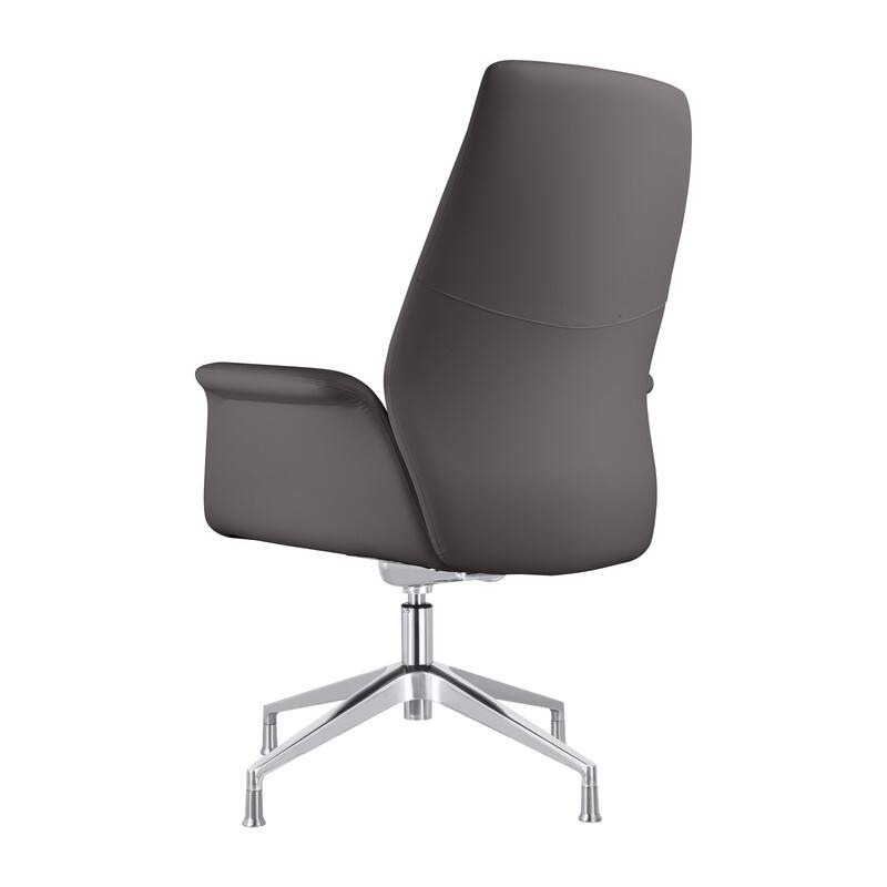 Alt View 2. LeisureMod - Summit Ergonomic Office Chair with Faux Leather, Adjustable Height & Swivel for Home or Work - Grey.
