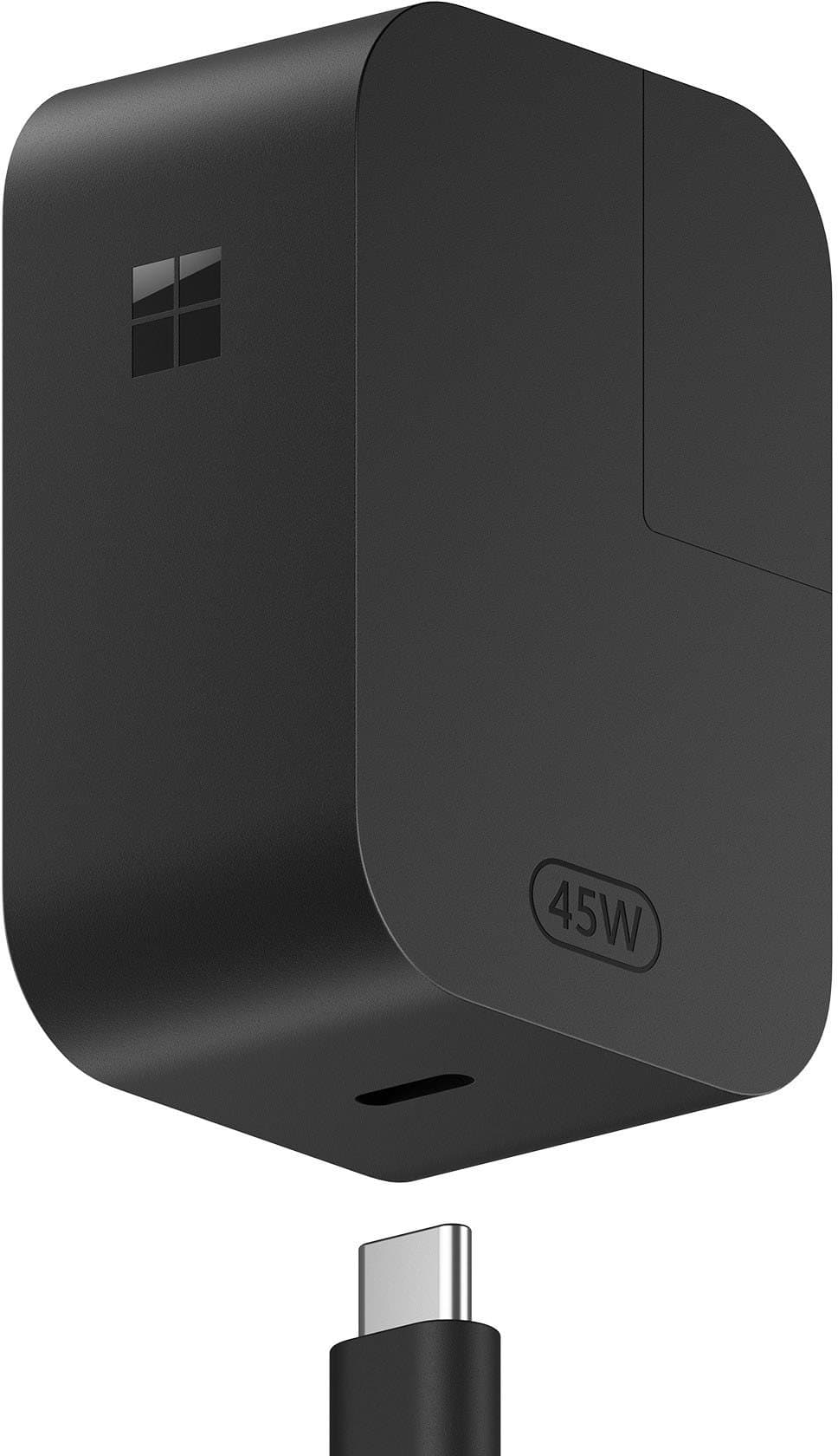 Front. Microsoft - Surface 45W USB-C Wall Charger - Black.