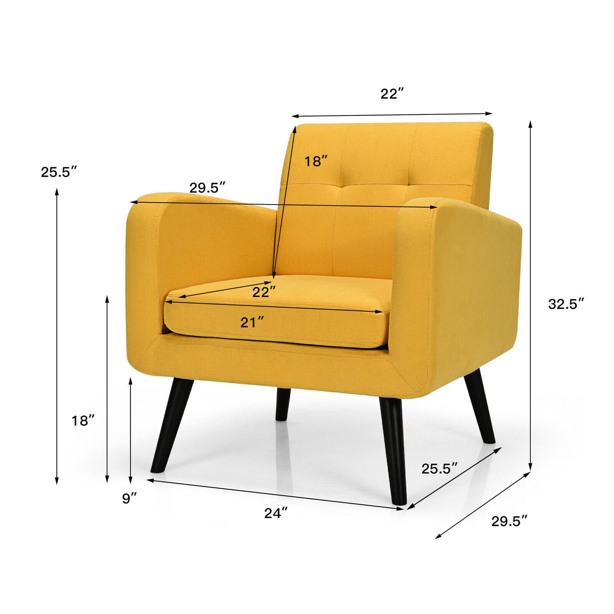 The text on the image reads: 22" 25.5" 29.5" 18" 22" 21" 32.5" 18" 25.5" 9" 24" 29.5". This is a list of measurements for a chair, with the measurements in inches.
