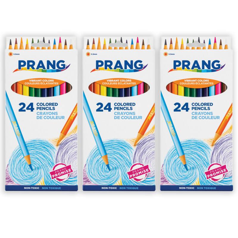 Prang - Thick Core Colored Pencils  Assorted Colors  3.3 mm core  24 Per Pack  3 Packs price history on PriceWatchPro