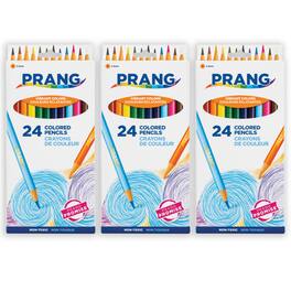 Prang - Thick Core Colored Pencils Assorted Colors 3.3 mm core 24 Per Pack 3 Packs