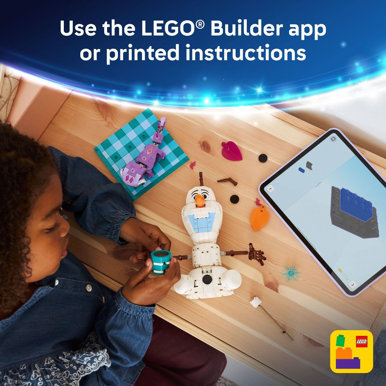Use the LEGO® Builder app or printed instructions