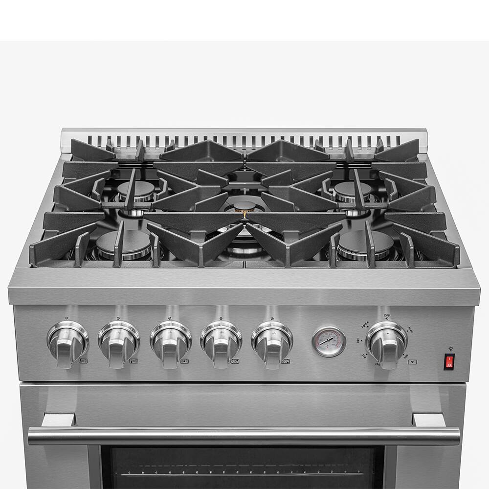 Alt View 6. Forno Appliances - Giovanni 4.32 Cu. Ft. Freestanding Gas Convection Range with Reversible Griddle - Silver.