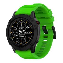 StrapsCo - Endurance Band QuickFit 22 Silicone Rubber Watch Strap For Garmin Instinct - Green