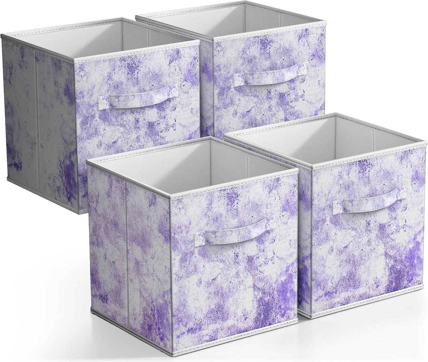 Sorbus - Foldable Storage Cube Basket Bin, Rustic Wood Grain Print, 4-Pack - Wood Purple price history on PriceWatchPro