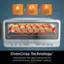 The text on the image is grouped and corrected as follows:

"OvenCrisp Technology: Infrared heat and rapid convection air combine for even, 50%-faster cooking. *vs. a traditional oven."