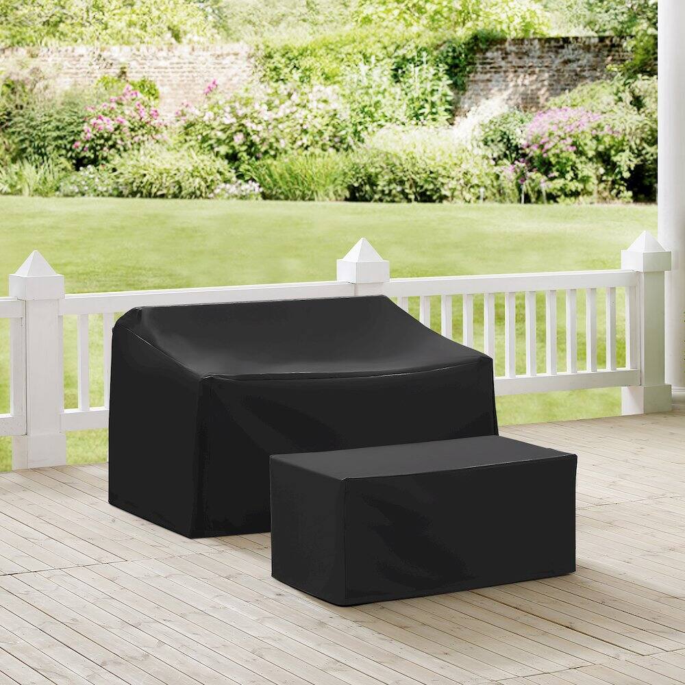 Alt View 8. Crosley Furniture - 2Pc Outdoor Furniture Cover Set - Loveseat & Coffee Table - Black.