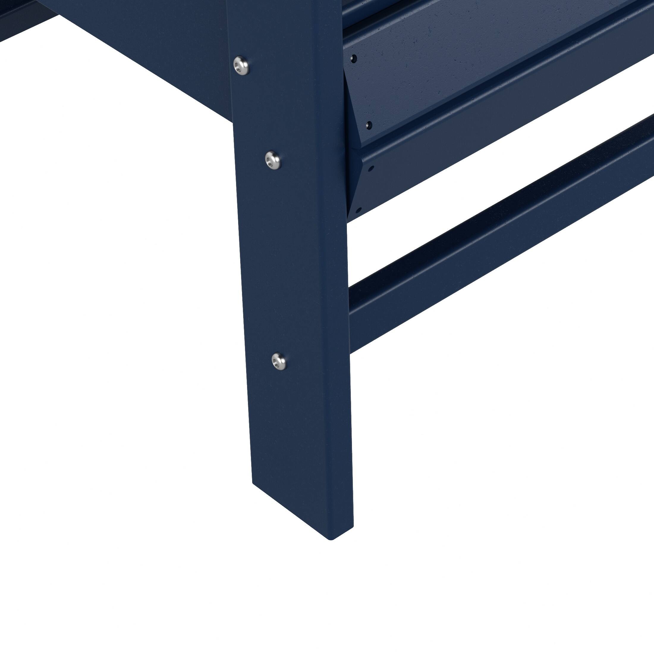 Alt View 5. WestinTrends - WestinTrends Malibu Outdoor Patio HDPE Plastic Adirondack Dining Chair - Navy Blue.