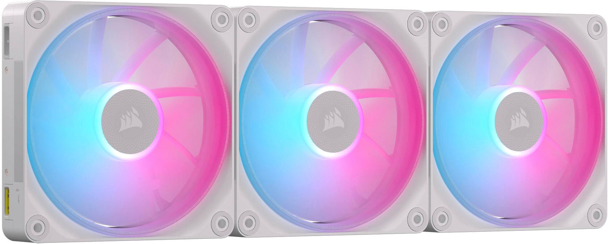 Alt View 20. CORSAIR - CUE LINK LX120 RGB 120mm PWM Fans Starter Kit (3-pack) - White.
