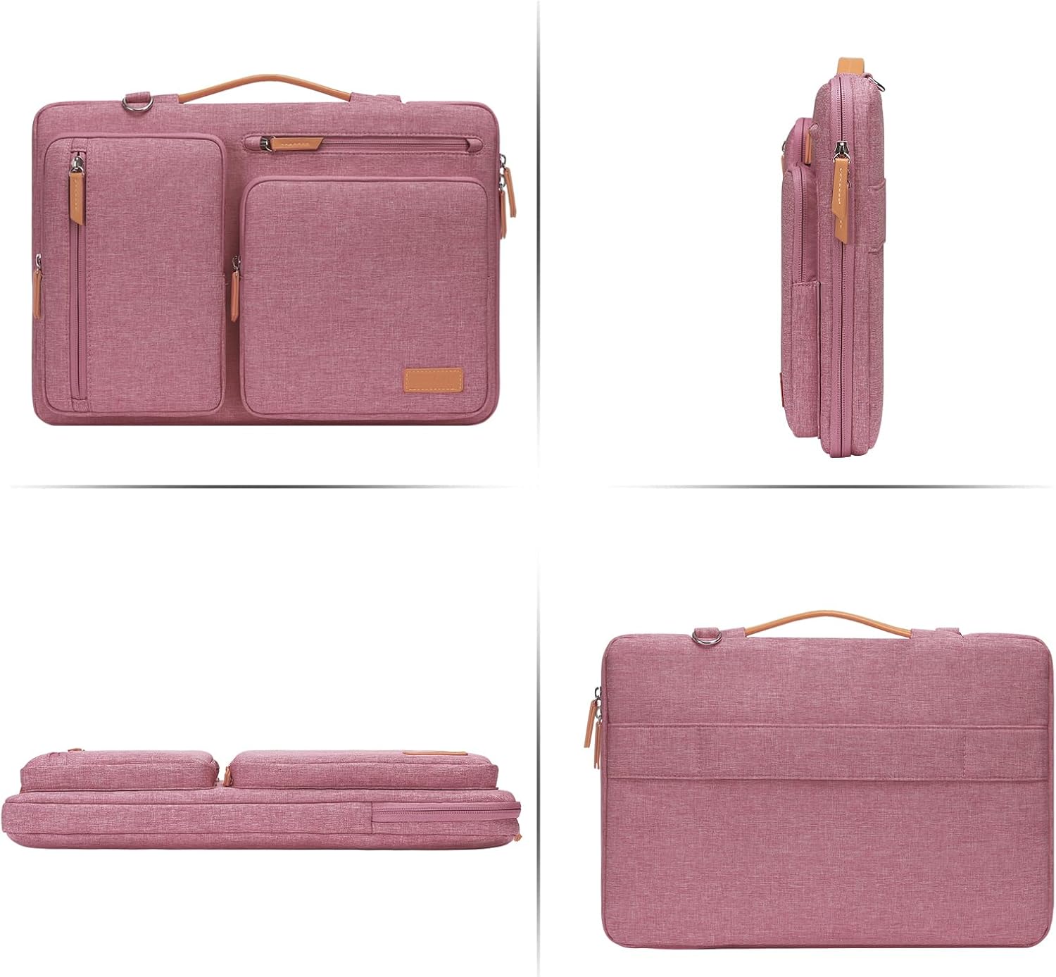 Alt View 2. mosiso - 360 Protective Laptop Shoulder Bag 15-15.6 inch Computer Messenger Bag for MacBook Pro 16 inch HP Dell Lenovo Asus - Dusty Rose.