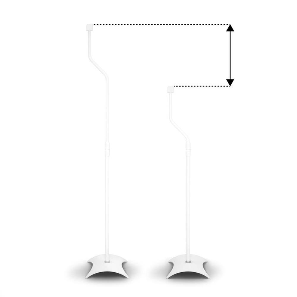 Alt View 3. AVF - Steel Speaker Floor Stands with Adjustable Height (Set of 2) - White.