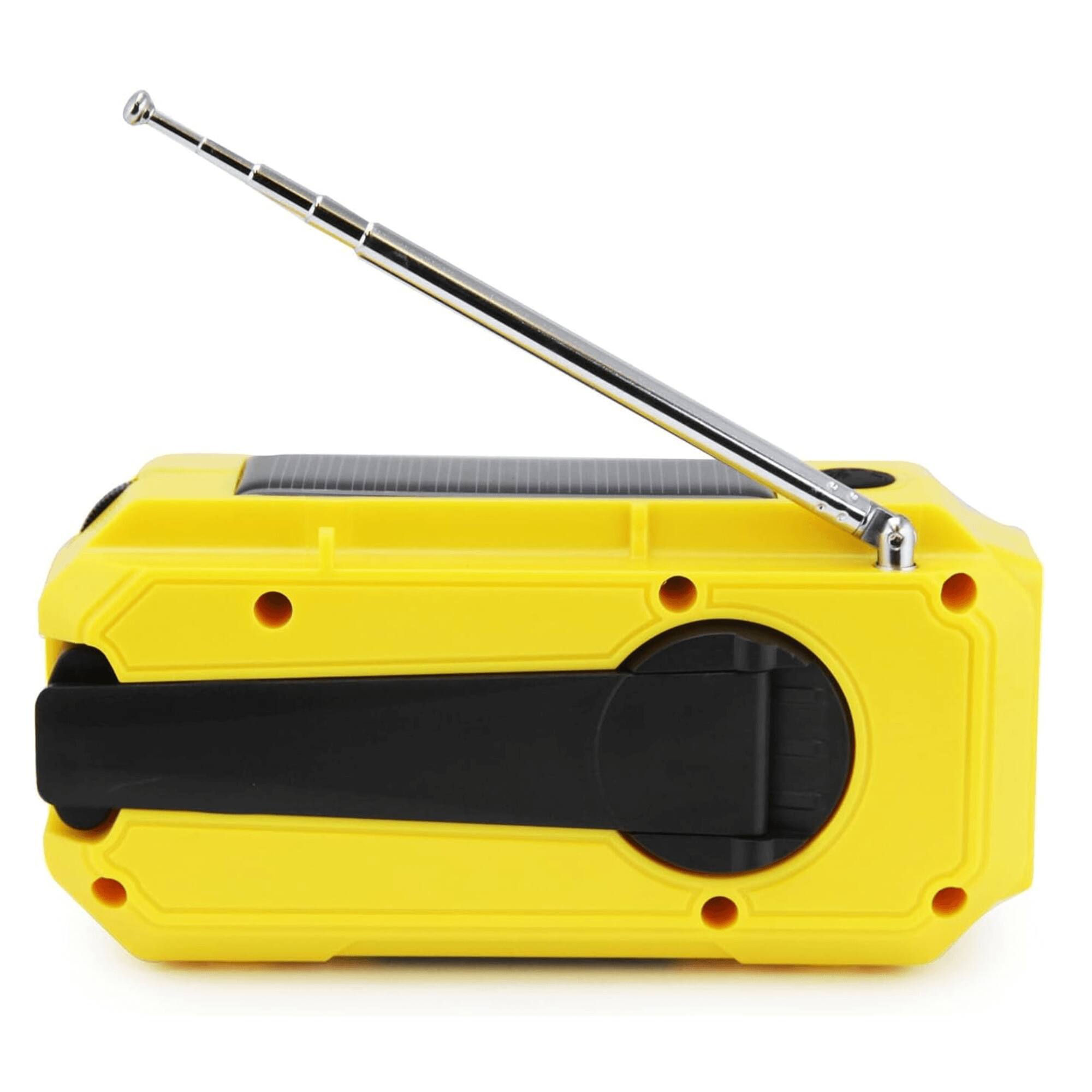 Back. Emerson - Emergency AM / FM Radio with Weather Band and Power Bank - Yellow.