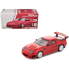 Mazda RX7 (FC3S) RE Amemiya RHD (Right Hand Drive) Red Metallic 1/64 Diecast Model Car by Pop Race