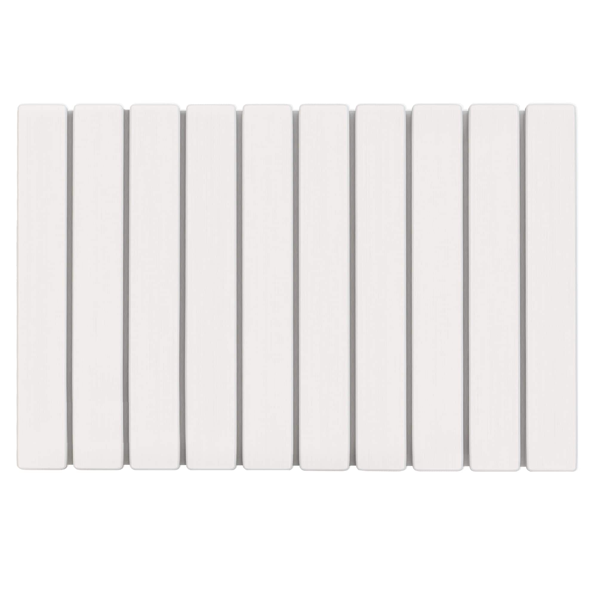 Paradigms Interiors - Foldable Stone Bath Mat Quick-dry Diatomaceous Earth Rug With Pvc Anti-slip Base Bathroom Kitchen Pet-friendly Water Ab - White