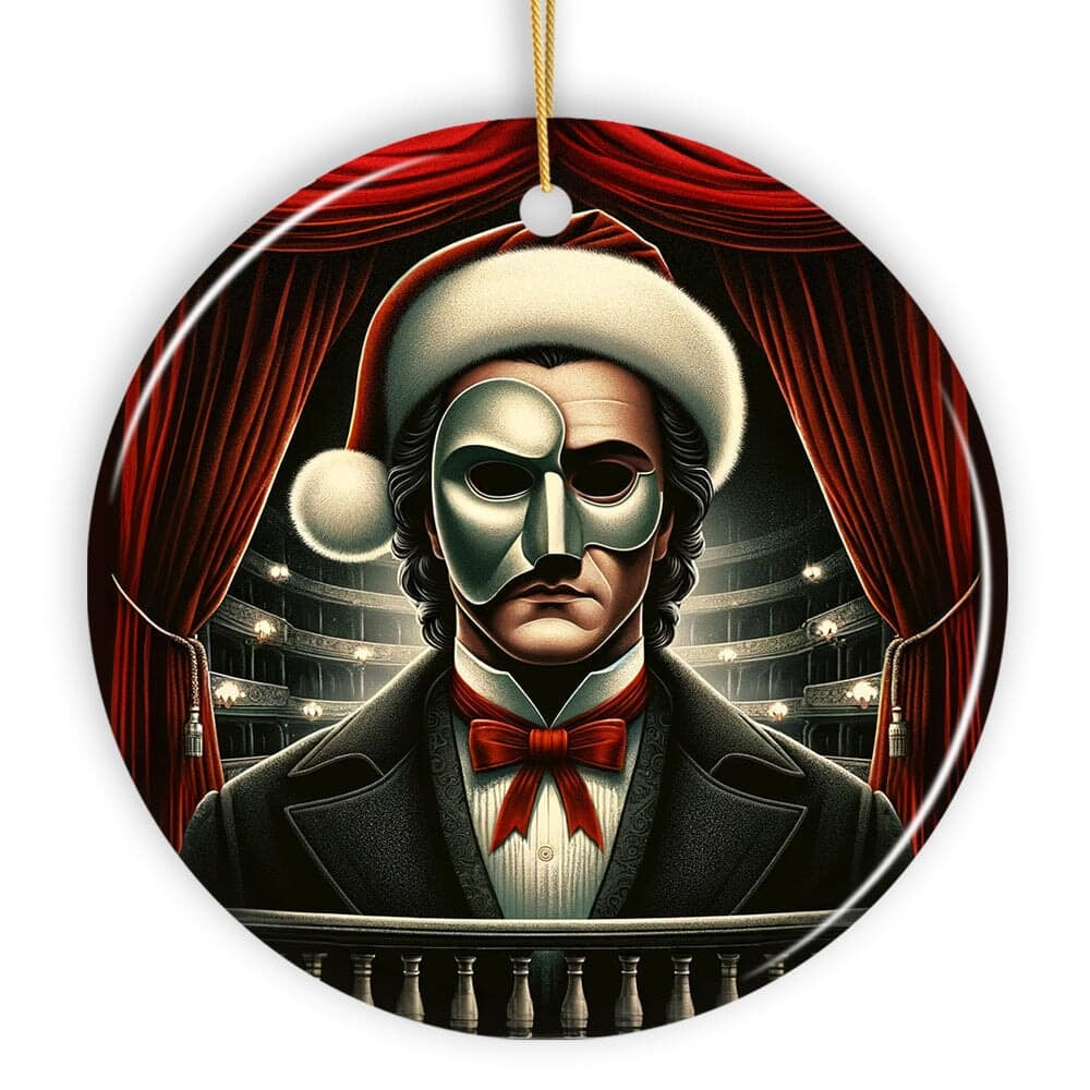 OrnamentallyYou - Phantom of the Opera Ceramic Ornament Menacing Holiday Gift for Halloween Tree - Multi-colored