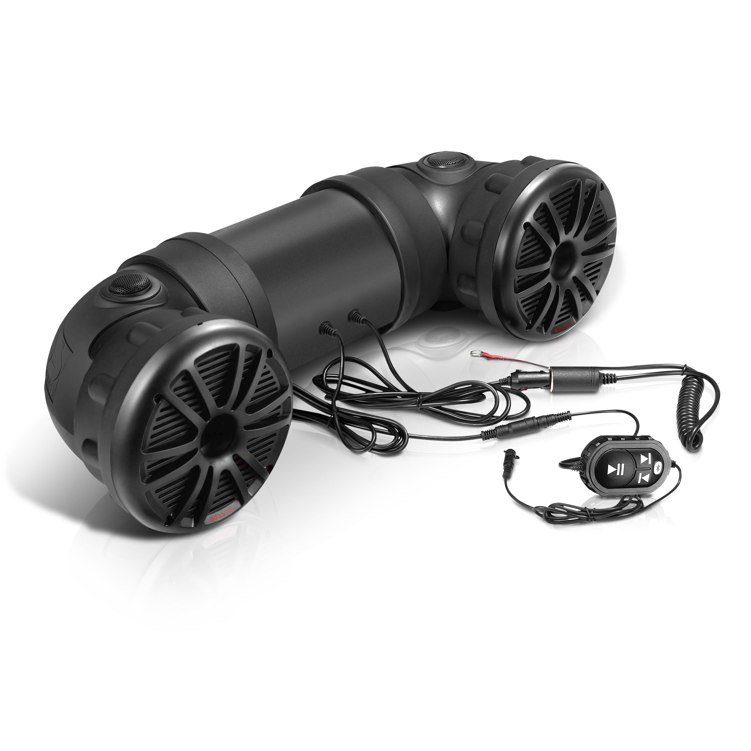 Cedar Assembly - Atv6 5b Atv Utv Weatherproof Sound System - 6 Speakers 1 5 Tweeters Built-in Amplifier Easy Installation - 6.5" Speakers, Black with Remote