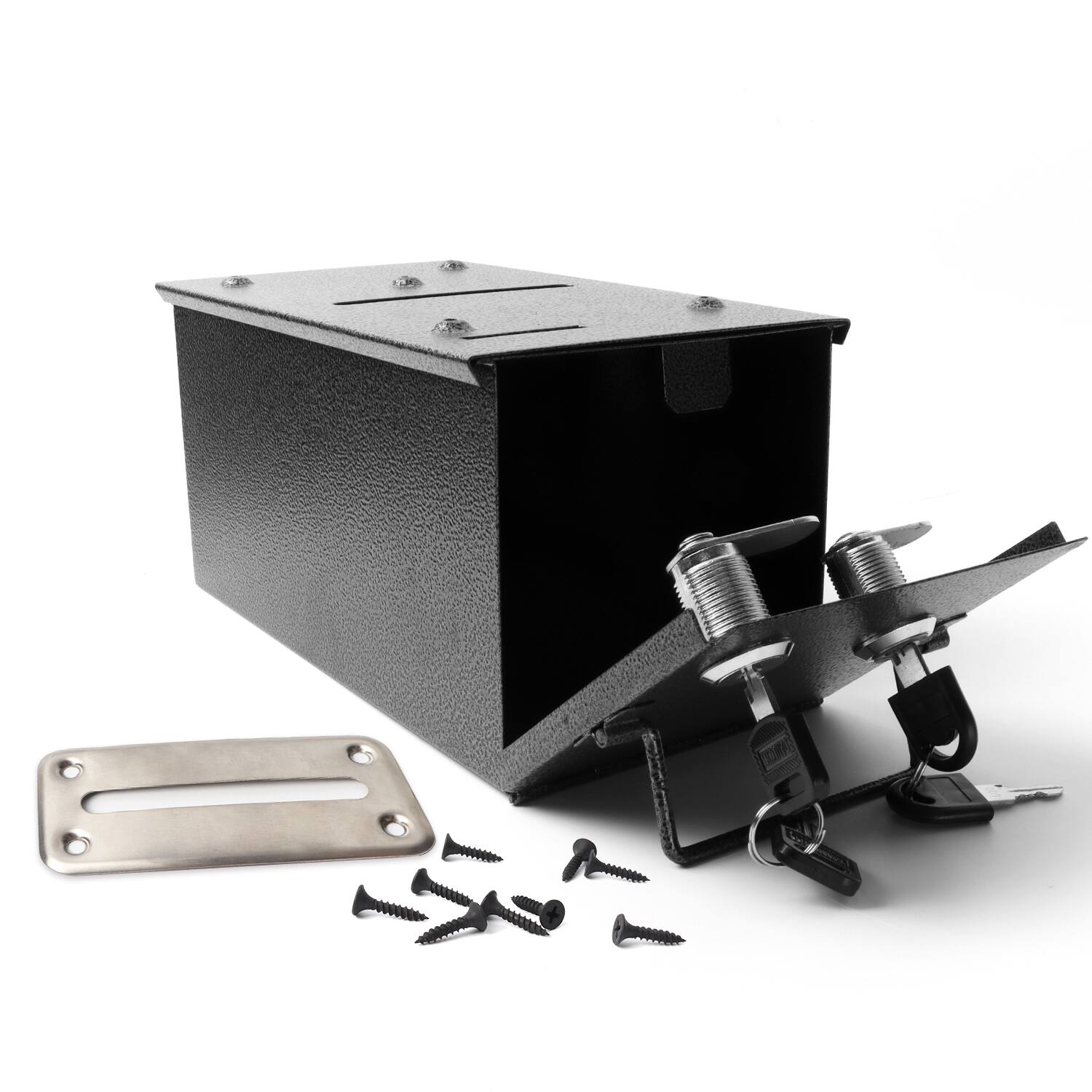 Front. GSE Games & Sports Expert - Casino/Home Custom Poker Table Steel Rake Toke Drop Box for Poker, Blackjack or Other Casino Tables.