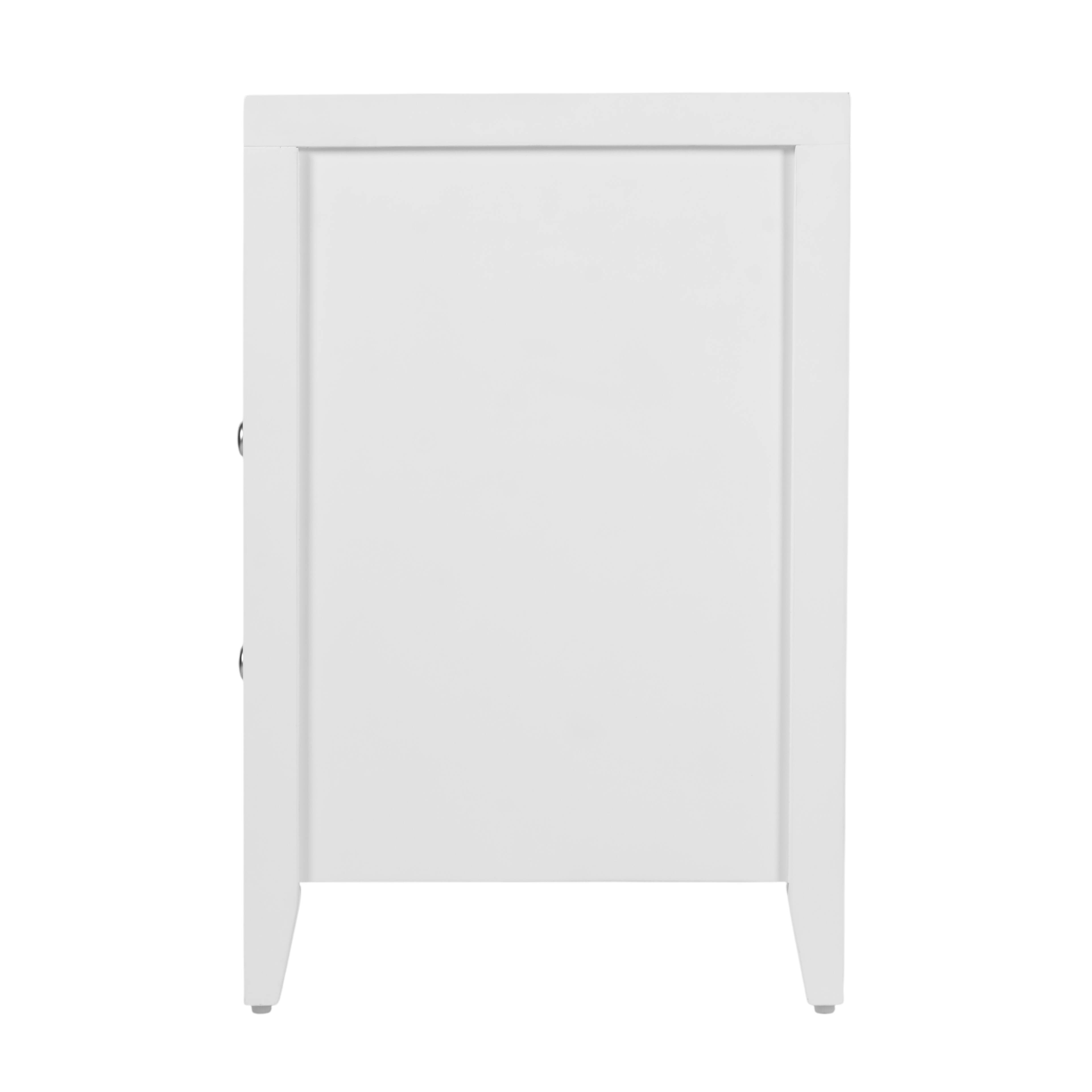 Alt View 3. Butler Specialty - Dana 28 in. W Rectangular Wood 2 Drawer Nightstand with Top Shelf - White.