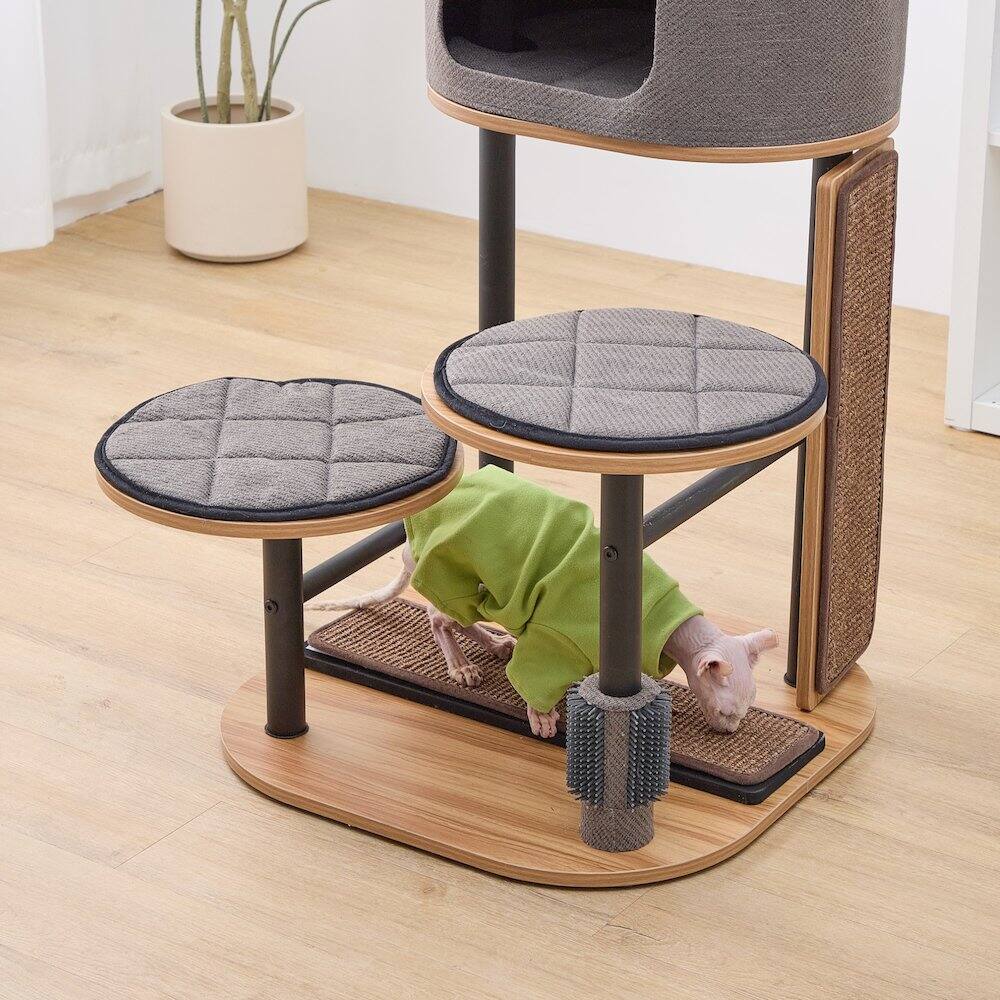 Left. PetPals - Square Sisal Scratching Pad (two-pack) - Brown.