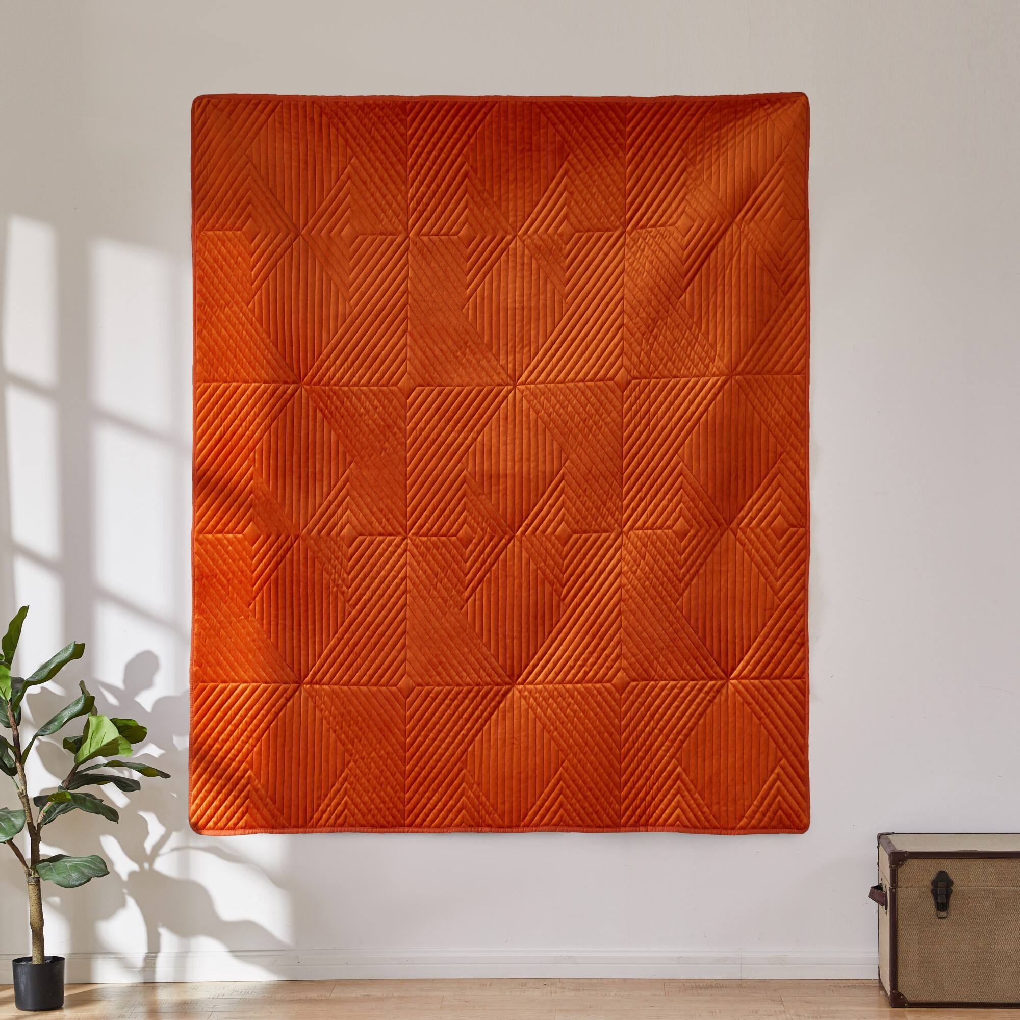 Alt View 1. Barefoot Bungalow - Barefoot Bungalow Riviera Velvet Throw Blanket - 50x60", Spice - Spice.