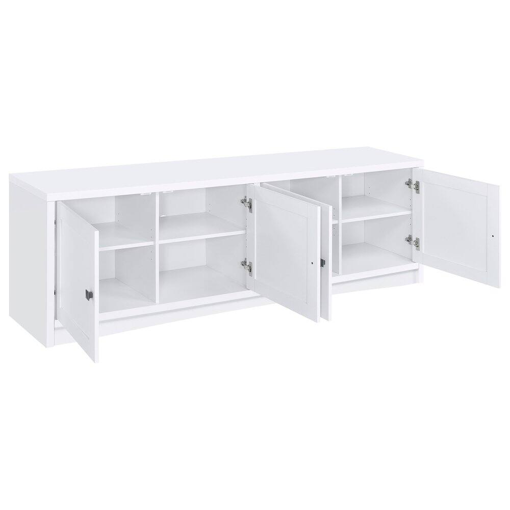 Alt View 2. Coaster Co. of America - Laughlin 4-door Engineered Wood 78-inch TV Stand White - White.