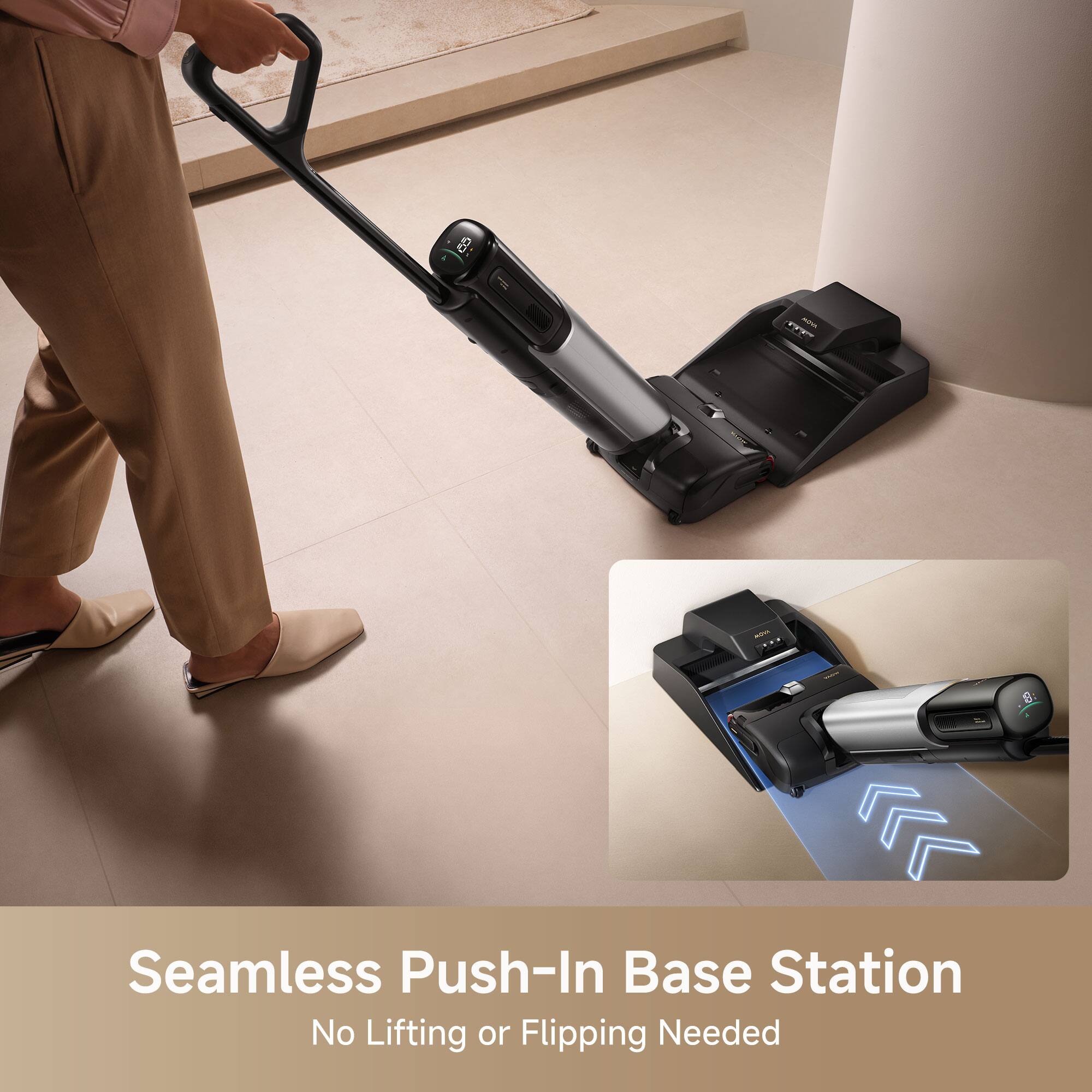 Seamless Push-In Base Station  
No Lifting or Flipping Needed