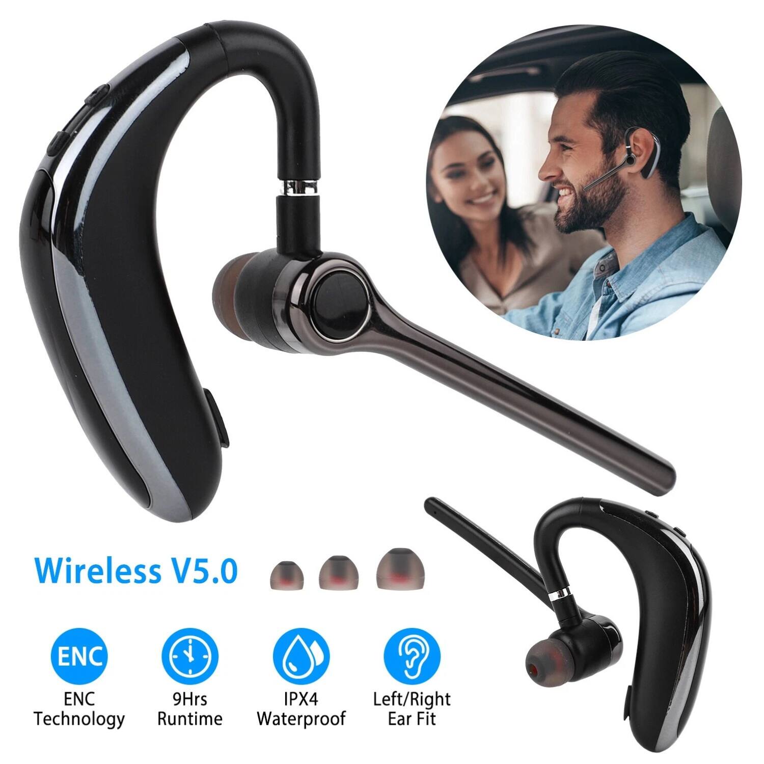 Wireless V5.0

- ENC Technology
- 9Hrs Runtime
- IPX4 Waterproof
- Left/Right Ear Fit