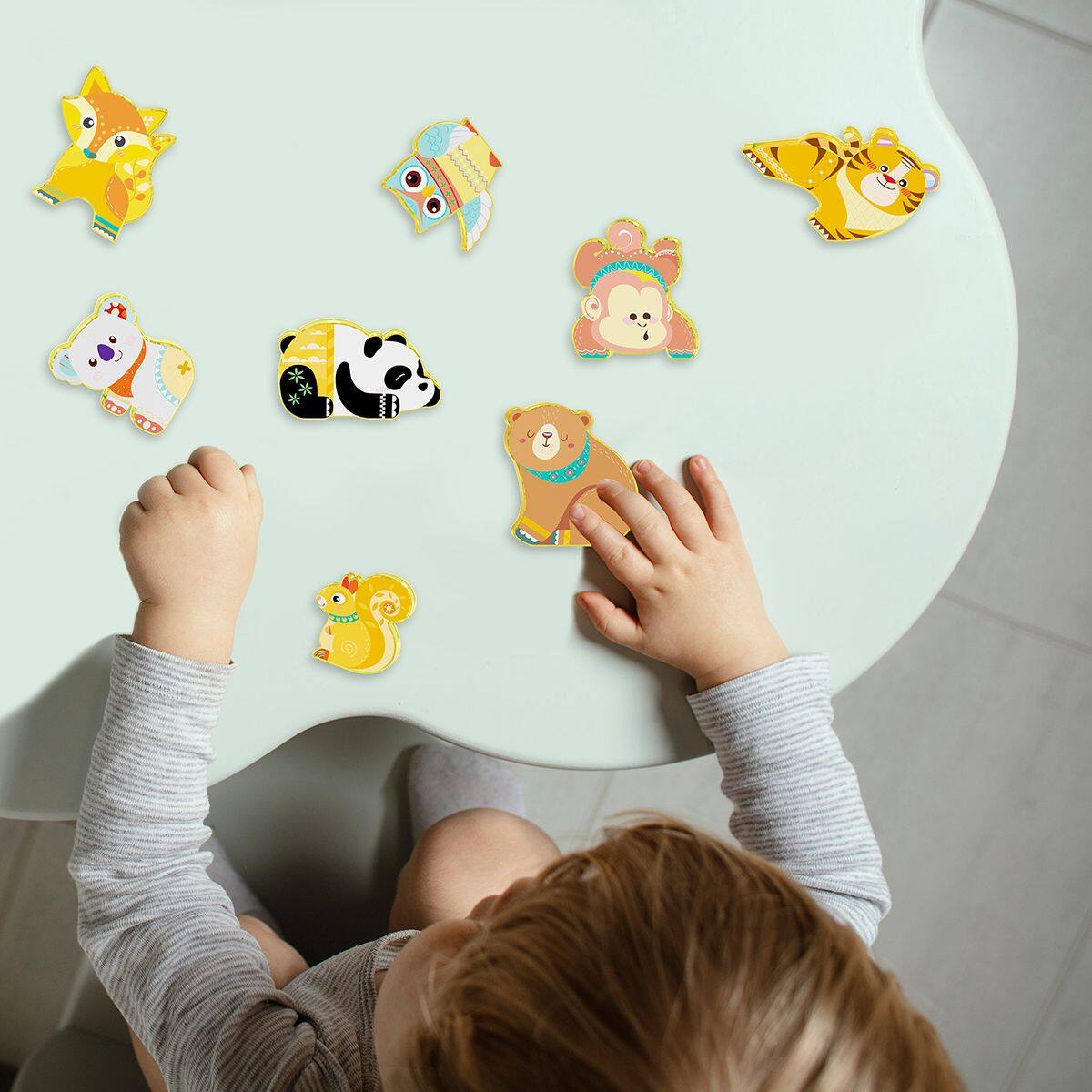 Alt View 5. PicassoTiles - PICASSO-TILES Magnetic Tiles for Kids, Forrest Animal Theme Construction STEM Building Blocks Educational Toy, 8PCS - Multicolor.