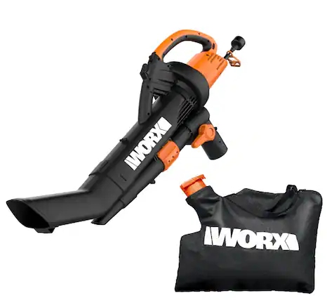 WORX - WG509 12 Amp TRIVAC 350CFM Corded Blower and Vaccum or Mulcher - Black