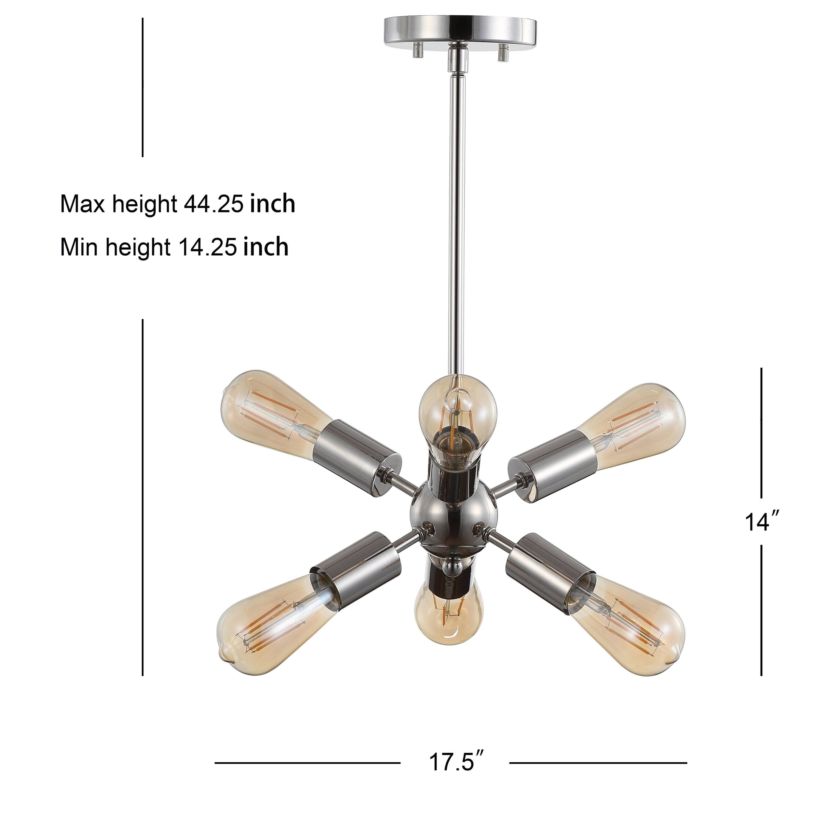 Max height 44.25 inch  
Min height 14.25 inch  
14"  
17.5"