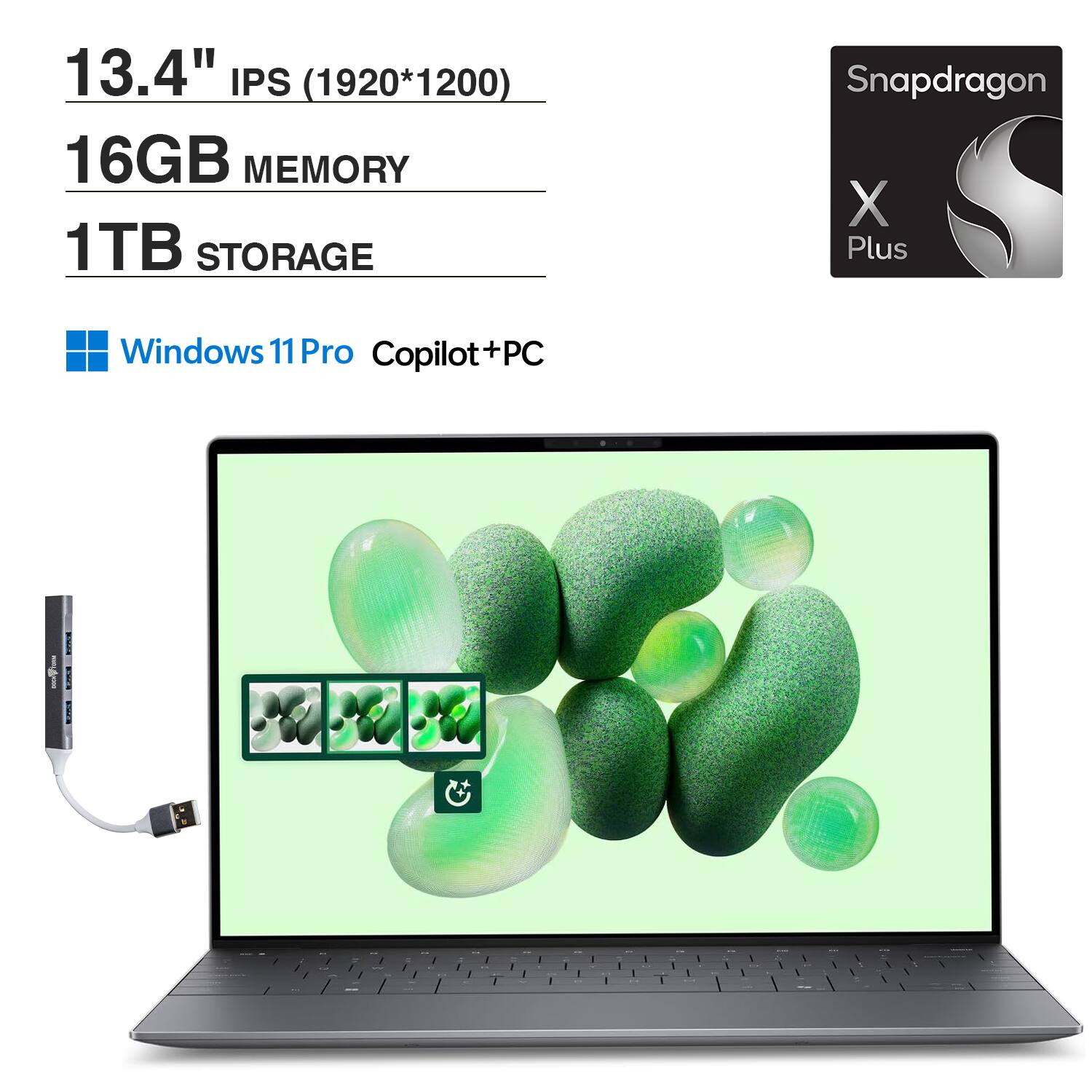 13.4" IPS (1920*1200)  
16GB MEMORY  
1TB STORAGE  
Snapdragon X Plus  
Windows 11 Pro Copilot++PC