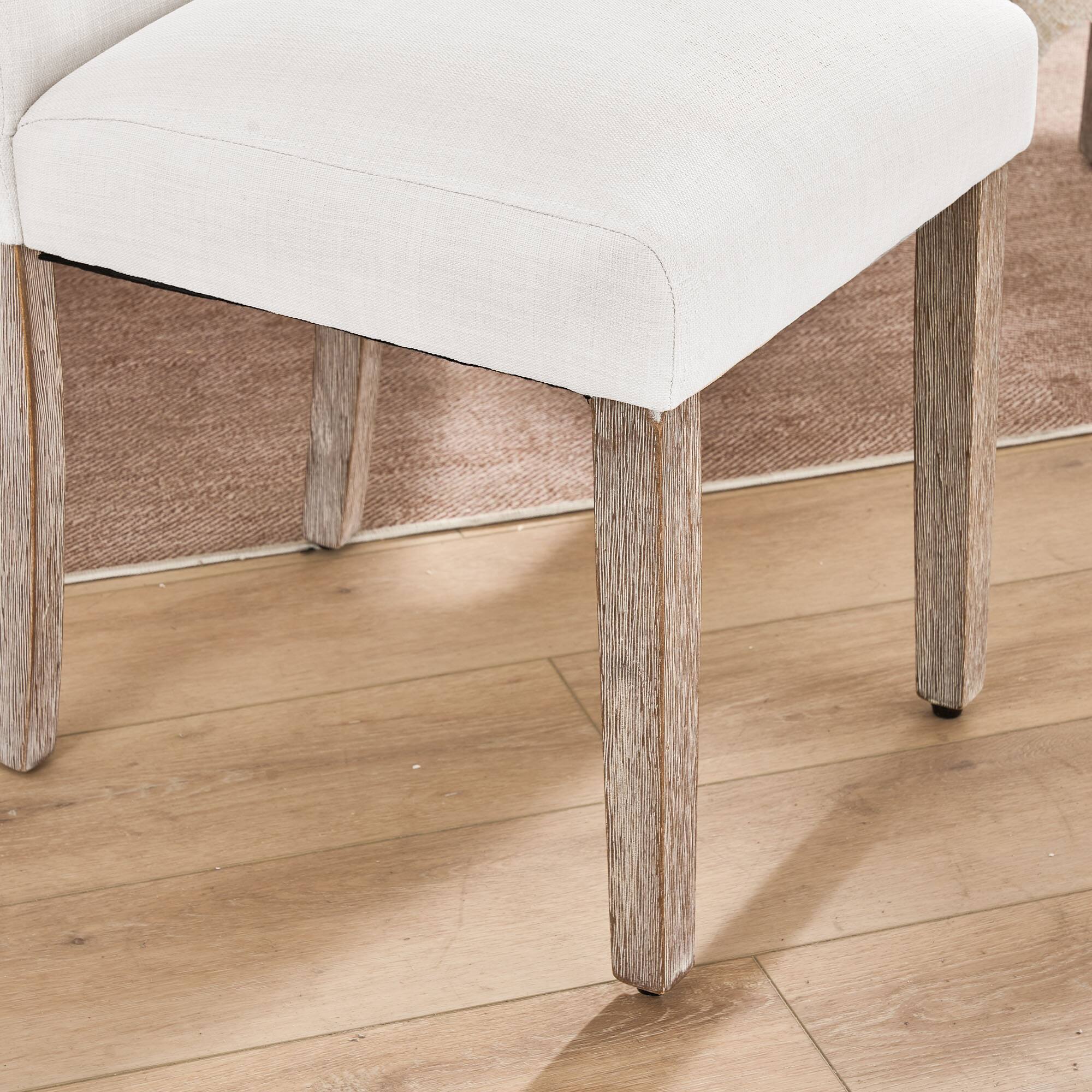 Back. FERPIT - FERPIT Set of 4 Modern Upholstered Dining Room Chairs with Stylish Design, White - White.