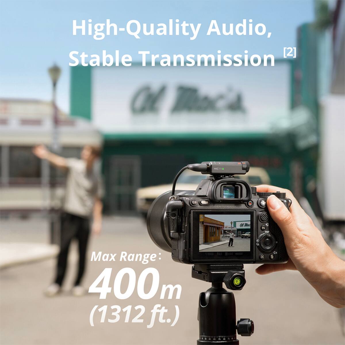 High-Quality Audio, Stable Transmission [2]  
Max Range: 400m (1312 ft.)