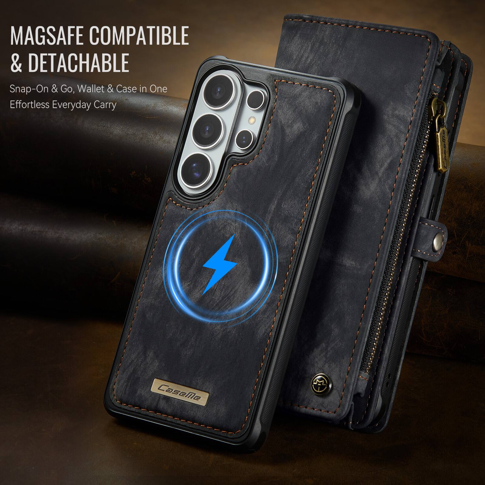 MAGSAFE COMPATIBLE & DETACHABLE  
Snap-On & Go, Wallet & Case in One  
Effortless Everyday Carry