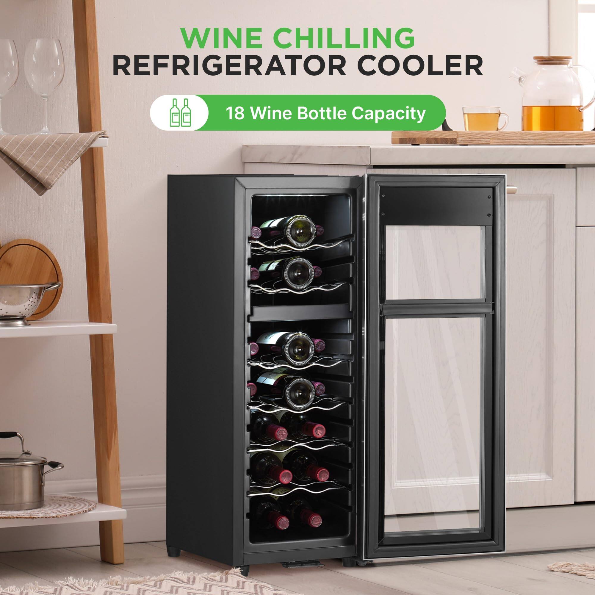 WINE CHILLING REFRIGERATOR COOLER  
18 Wine Bottle Capacity