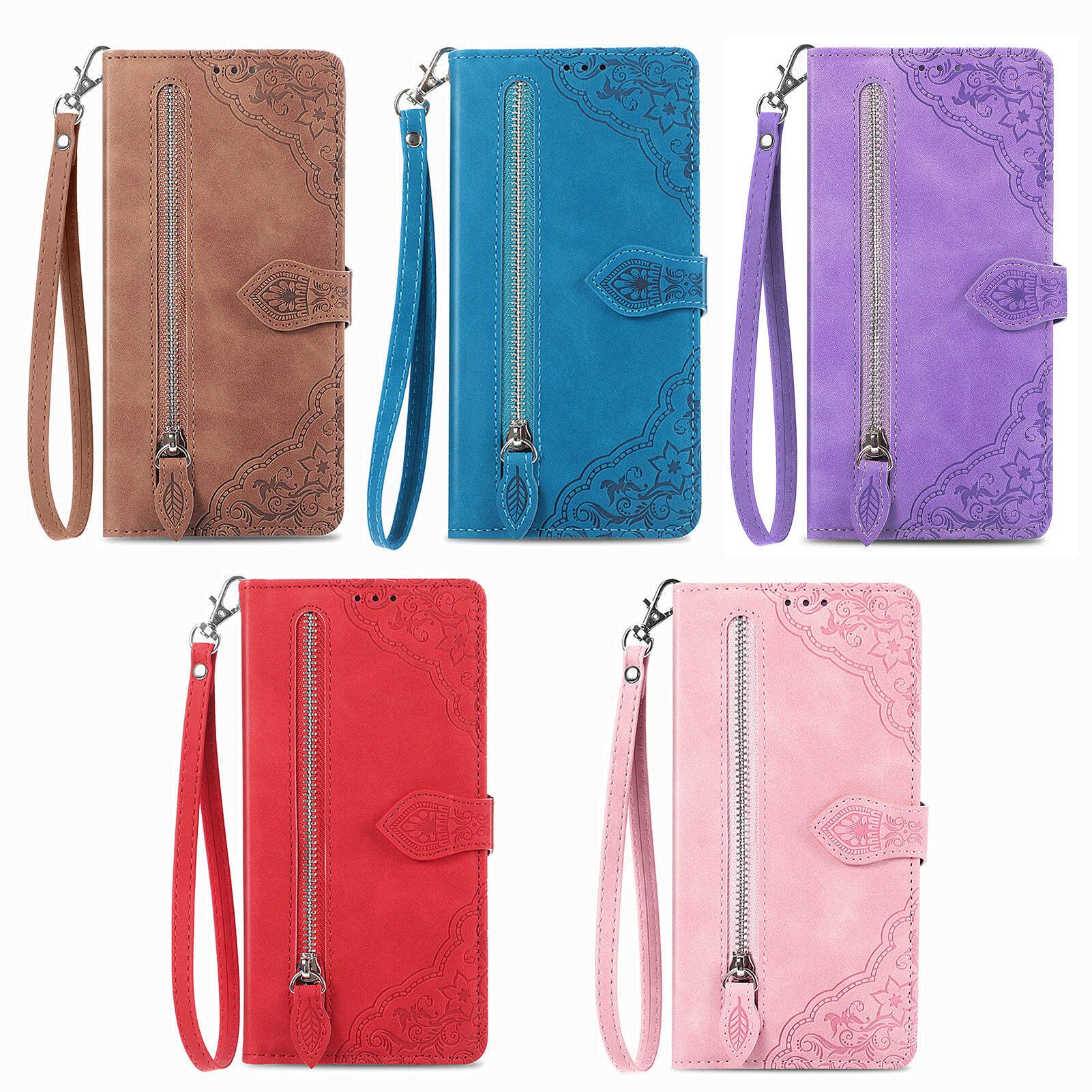 Alt View 3. Dteck - for Motorola Edge (2025) Wallet Case,Folio Shockproof PU Leather Card Holder Cover with Zipper Pocket & Wrist Strap - Blue.