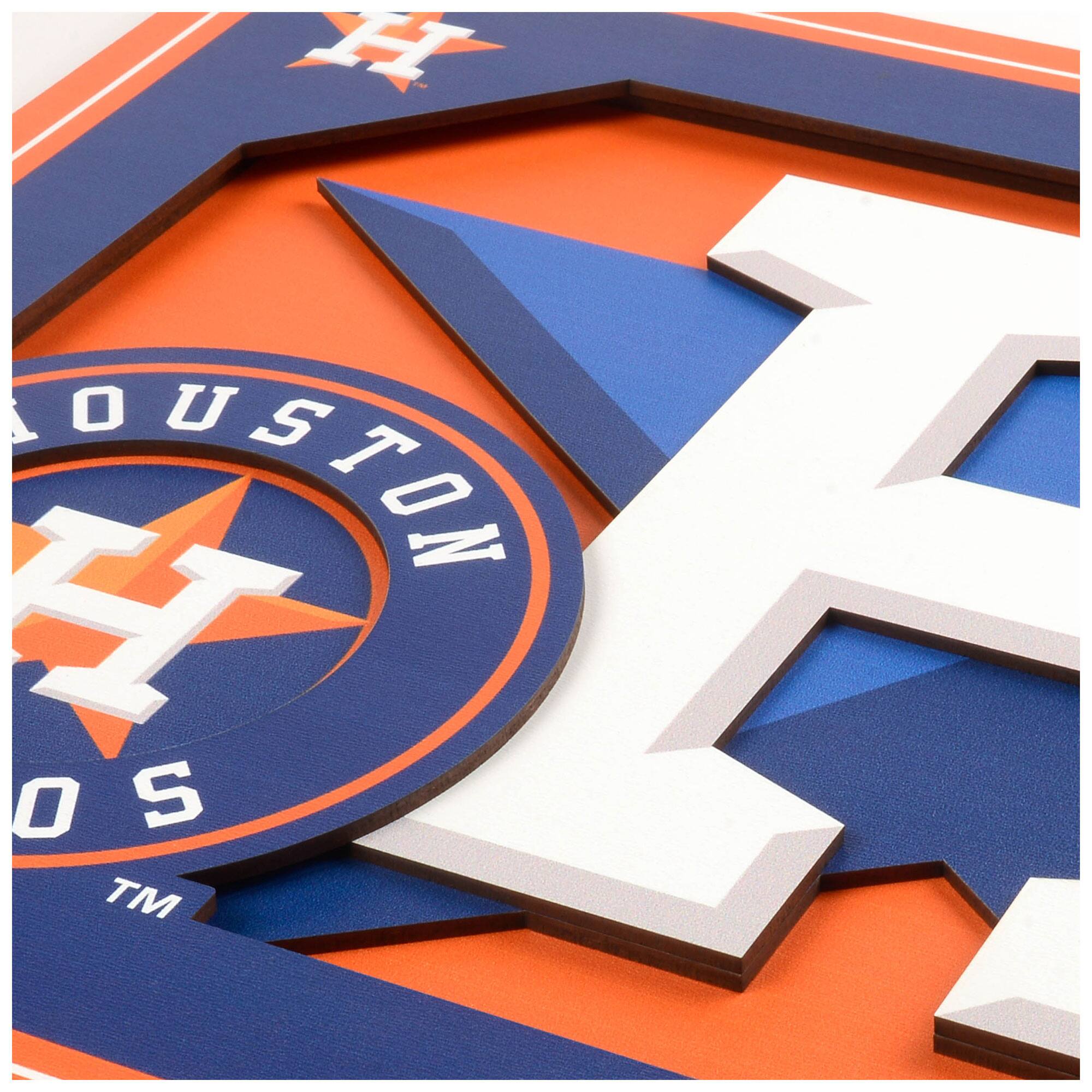 Alt View 1. YouTheFan - Houston Astros 12'' x 12'' 3D Logo Wall Art - Multicolor.