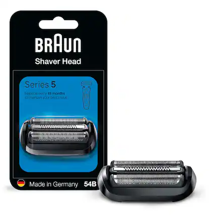 BRAUN Shaver Head
Series 5
Replace every 18 months to maintain your best shave
Made in Germany
54B