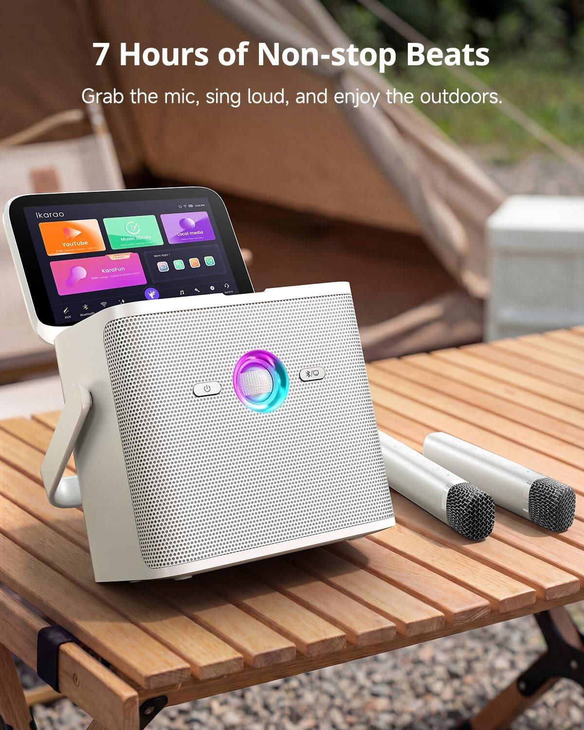 7 Hours of Non-stop Beats  
Grab the mic, sing loud, and enjoy the outdoors.  

Ikaroo  
YouTube  
Cocol medie Music Dibesay - -  
KaraFun *you  
5