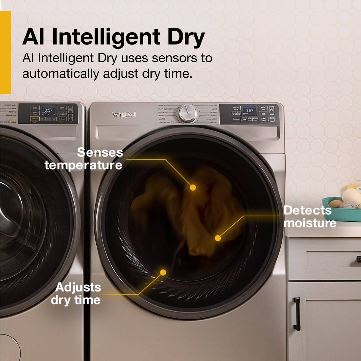 AI Intelligent Dry  
AI Intelligent Dry uses sensors to automatically adjust dry time.  

- Senses temperature  
- Detects moisture  
- Adjusts dry time
