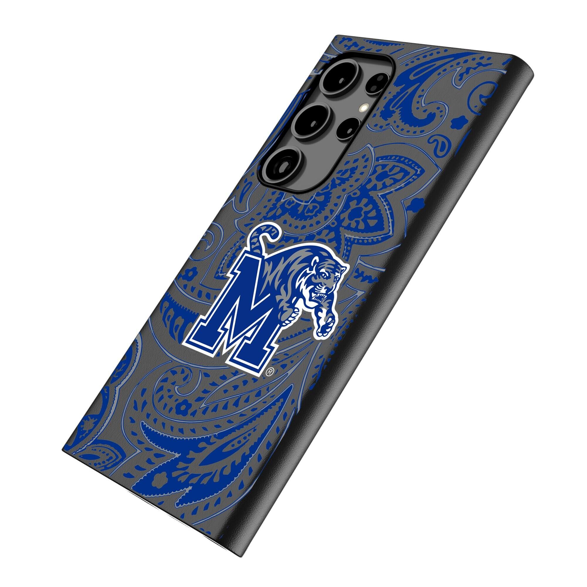 Alt View 1. Keyscaper - Memphis Tigers Paisley Galaxy Magnetic Bump Case - S25 - Black.